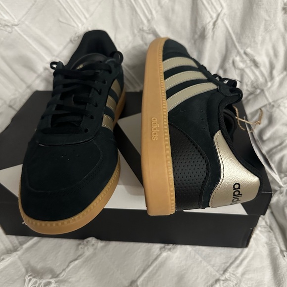 Adidas Black with Gold Stripes Sneakers - Picture 2 of 7